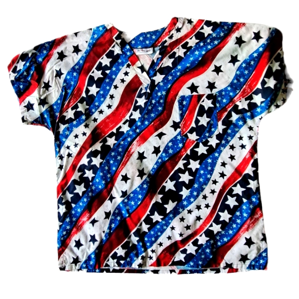 Mad About Scrubs Patriotic Top